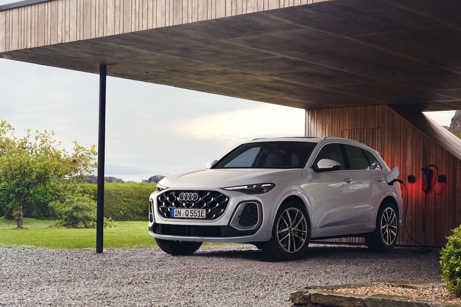 Audi Q5 in a garage.